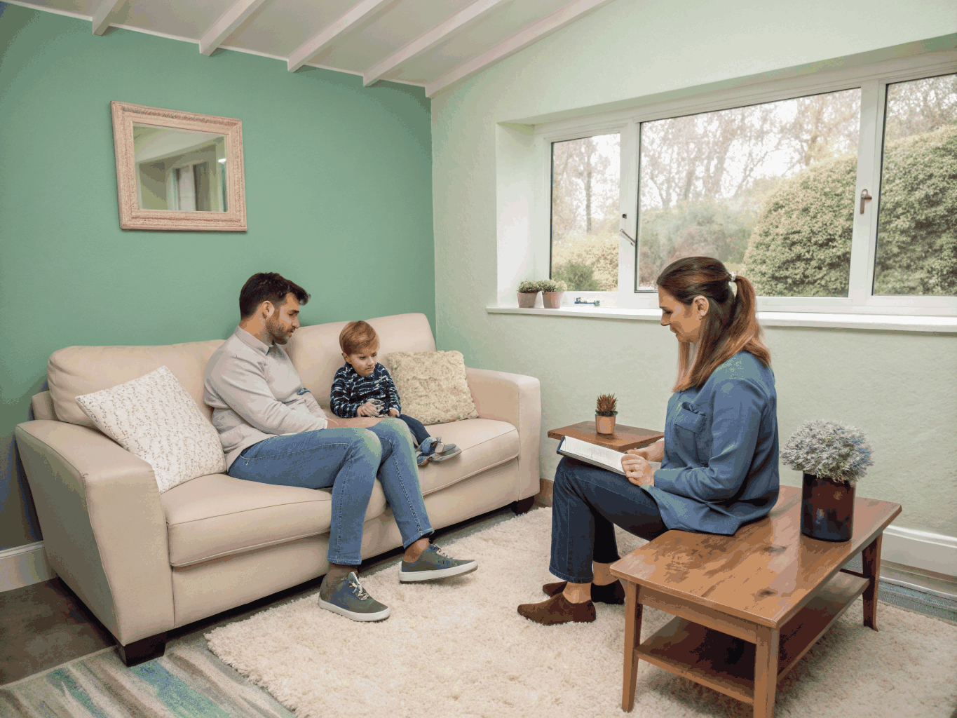 A calm, neutral, and professional space designed for family support services in Arizona